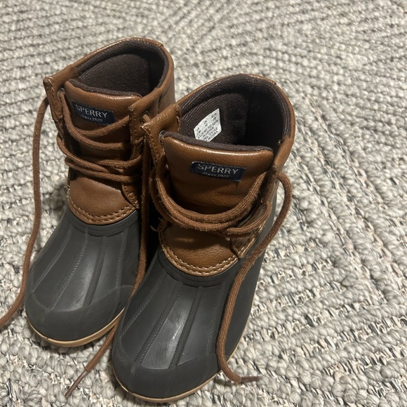 Sperry Kids Brown and Black Rain Boots - Picture 1 of 3